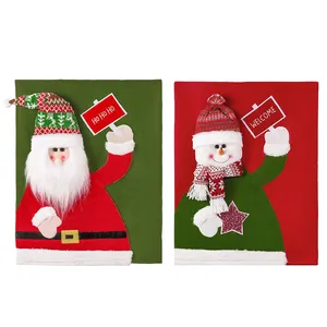 Housses de chaise de Noël avec Père Noël et Bonhomme de neige pour décor de fête