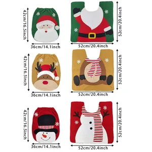 Größentabelle für Weihnachts-WC-Bezug und U-Matte mit Weihnachtsmann- und Rentier-Motiven