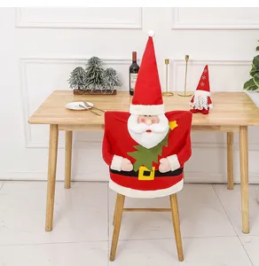 Detail of Santa Claus chair cover featuring 3D white beard and red velvet texture