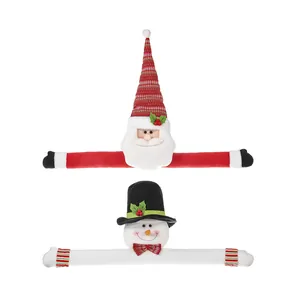 Christmas plush Santa and Snowman tree topper decorations with long arms for home decor