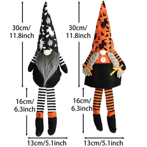 Gnomi di Halloween con gambe lunghe e misure, set di decorazioni senza volto peluche