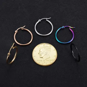 Minimalist Brass Hoop Earrings For Women Gold Silver Plated High Polish Circle Earrings Simple Fashion Jewelry Accessories