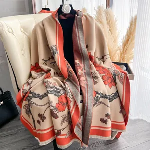 Sciarpa Etnica Vintage Floreale Effetto Cachemire Per Donna Sciarpa Jacquard Invernale Calda Grande Scialle Con Nappine Botanico