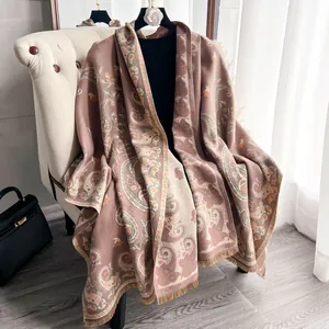 Women's Vintage Paisley Scarf Imitation Cashmere Winter Warm Long Shawl Wrap With Tassels Soft Pashmina Blanket Scarves