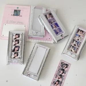 Sternen-Thema 4-Raster Fototalbum für K-Pop Karten in glänzendem Silber mit Hundemuster