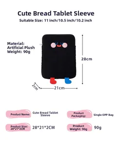 Dimensiones de la funda de felpa para 11 pulgadas con bordado de cara de dibujos