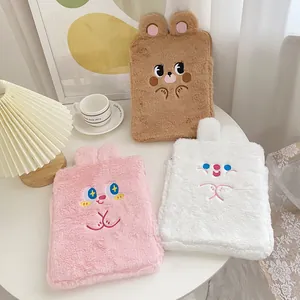 Cute Plush Cartoon Animal Tablet Sleeve Case Embroidery Bear Rabbit Laptop Protective Bag For iPad Tablet Women Office