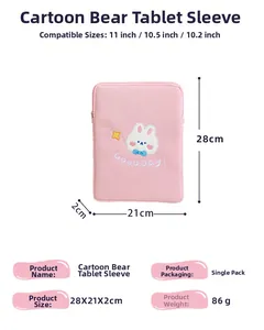 Dettaglio custodia rosa per tablet con dimensioni 28x21x2cm per iPad da 11 pollici