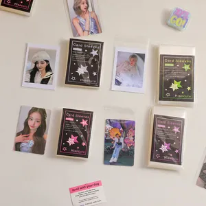 Transparent 3-inch photocard protective sleeves in 58x89mm and 66x91mm sizes
