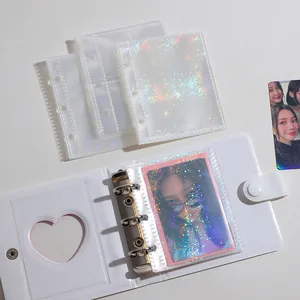 Detail of A8 hollow binder with colorful fireworks laser texture on the inner sleeves