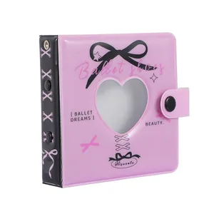 Pink ballet themed A8 binder album with heart cutout and snap button closure