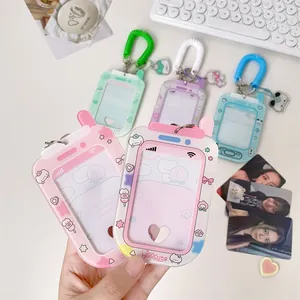 Detail of colorful retro gaming console photocard holder with spiral cord and heart cutout