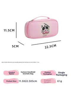 Pink cartoon dog pencil case dimensions 11.5x22.5x5cm with cute sweet puppy graphics