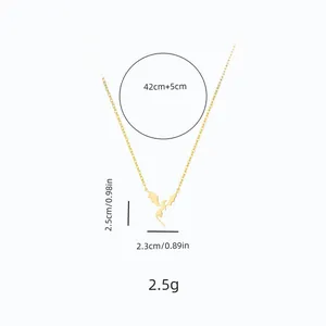 Detail view of 18k gold plated dragon pendant necklace with size and weight dimensions