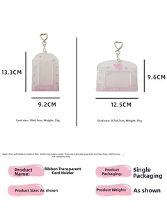 Detailed size parameters for horizontal and vertical glitter PVC card holders with heart hooks