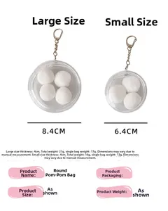Comparaison de taille pour sacs à badges ronds en PVC de 8,4 cm et 6,4 cm de diamètre
