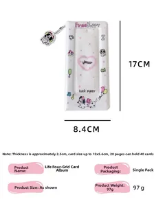 Especificaciones de tamaño para álbum de fotos de cachorros con dimensiones de 17x8,4cm