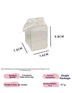 Dimensiones de la bolsa transparente para muñecas con 9,8cm de altura y peso de 47 gramos