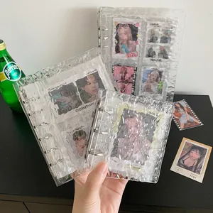 Clear Water Ripple Texture Loose-leaf Binder Photo Album Transparent PVC Acrylic Photocard Collector Notebook A5 A7 A8 Shell Storage Book