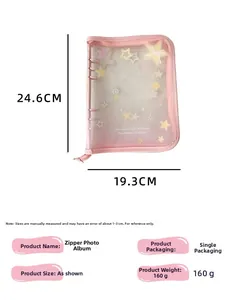 Classeur A5 rose pailleté avec motif fraise et dimensions de 24,6 cm x 19,3 cm