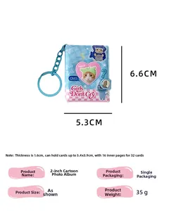 Detailed size parameters for the 2-inch cat photocard holder with 16 inner pages
