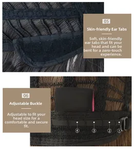 Détails du filet intérieur de perruque avec pattes douces et boucles de réglage de taille
