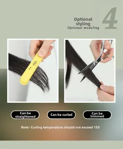 Detail view of synthetic hair extensions showing straightening and curling under 150°C