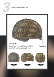 Tableau des tailles détaillé pour bonnet de perruque avec filet rose et mesures