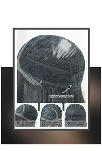 Detailed view of the breathable rose net cap with adjustable straps and simulated scalp
