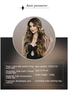 Detail of breathable T-Rose inner net structure for side part ombre lace wig