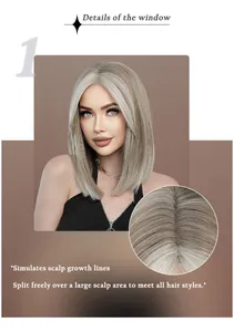 Close-up of blonde lace front wig featuring natural simulated scalp and flexible parting