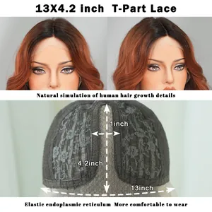 Details zur 13x4,2 Zoll T-Part Lace Perückenkappe mit atmungsaktivem, elastischem Netz