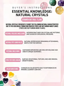 Detailed infographic showing natural crystal features like ice cracks and inclusions