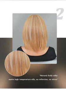 Vue détaillée de la texture mate naturelle de la perruque bob en fibres résistantes