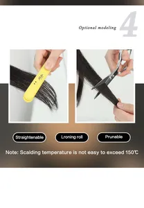 Vue détaillée des instructions pour lisser et coiffer les cheveux synthétiques thermiques