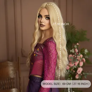 Long wavy blonde wig 27.16 inches for women high quality synthetic hair for cosplay