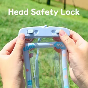 Waterproof phone case with dual safety locks and lanyard for swimming and outdoor use