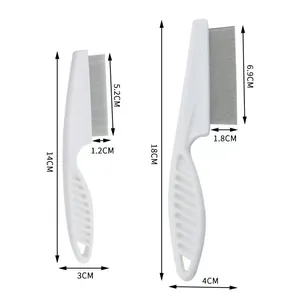 Detailed size specifications for stainless steel flea combs in large and small sizes