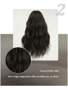 Detail of matte high temperature silk hair showing natural fluffy texture and waves