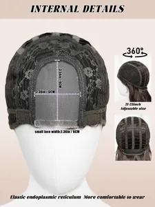 Detail of wig cap structure featuring breathable lace and adjustable elastic straps