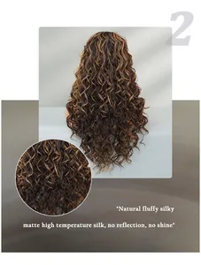 Close-up of matte high temperature silk texture with golden highlights and bouncy curls