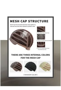 Breathable rose inner mesh cap for wigs with adjustable head circumference size 54-57cm