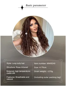 Detailed view of long wavy wig MW9240 featuring matte high-temperature fiber material