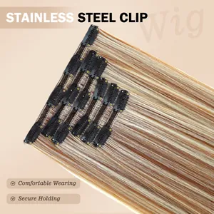 Extensions de cheveux blond doré avec clips en acier pour une tenue parfaite