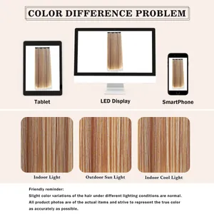 Comparaison de couleur d'extensions à clips selon l'éclairage et l'affichage sur divers écrans
