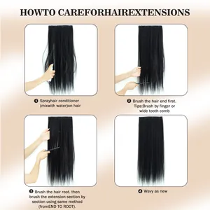 Guide détaillé sur le peignage et l'entretien des extensions à clips noires de 26 pouces