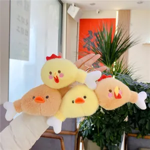 Simpatico Portachiavi in Peluche a Forma di Coscia di Pollo e Anatra Ciondolo per Borsa Giocattolo di Peluche Regalo