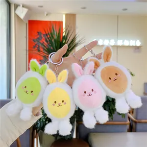 Cute Cartoon Rabbit Plush Keychain Soft Stuffed Animal Doll Bag Hanging Ornament Key Ring Gift For Women Girls