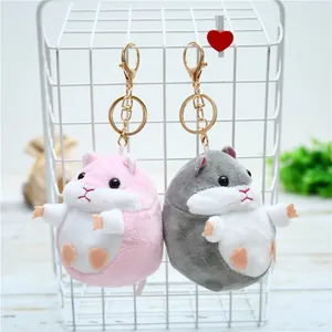 Süßer Hamster Plüsch Schlüsselanhänger Weiche Ausgestopfte Tierpuppe Taschen Dekoration Für Damen Kinder Geschenk Bunter Ring