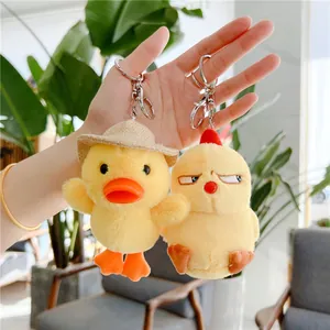 Süße Cartoon Gelbe Ente Küken Plüsch Schlüsselanhänger Weiches Kuscheltier Tasche Anhänger Für Rucksack Schlüssel Spielzeug Kinder